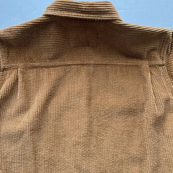 L.L. Bean Womens L Comfort Cord Shirt Jacket Brown Corduroy Button Front Shacket - Picture 4 of 10